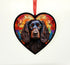 Cocker Spaniel Black Stained Glass Effect Heart Suncatcher